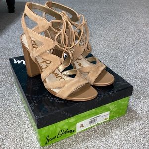 Sam Edelman Yardley Lace Up Sandals size 11 in Camel Suede